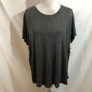 A & I Charcoal/black Short Sleeve Top - Womens 2X, NWT, Bust 22”